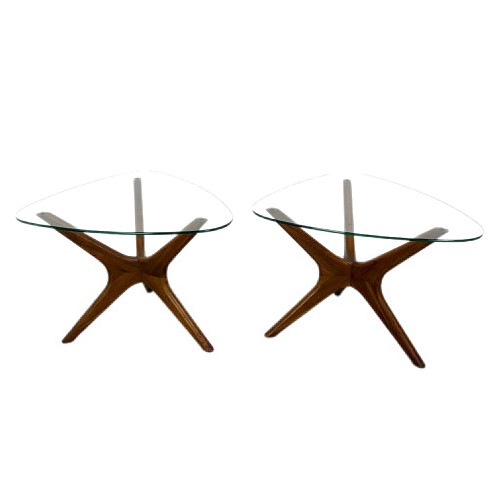 Mid-century Modern Pair of &acirc;Jacks&acirc; Side Tables Designed by Adrian Pearsall for Craft Associates, Wilkes-Barre, Pennsylvania, American, 1960s SOLD &bull;