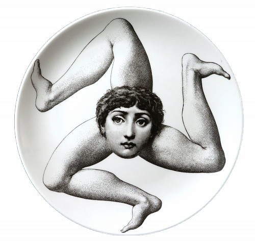 Inventory:  Fornasetti Atalier, Fornasetti Porcelain Themes & Variation Plate, Number 186, 1990s, $750