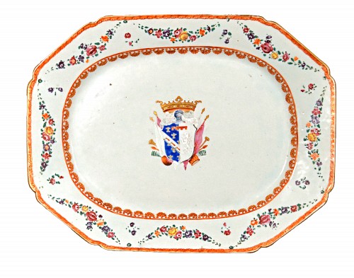 Chinese Export Porcelain Chinese Export Italian Large Armorial Porcelain Dish, The Coat-of-Arms of the Marchesi di Sorbello, Circa 1780 $1,500