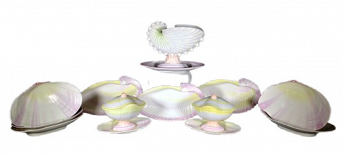 Inventory:  Wedgwood Pottery, 18th-century Wedgwood Pearlware Pottery Nautilus Shell Service, 1790, $12,500