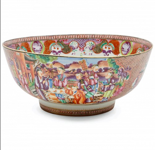Inventory:  Chinese Export Porcelain, 18th century Chinese Export Porcelain Mandarin Famille Rose Bowl, 1780, $3,500