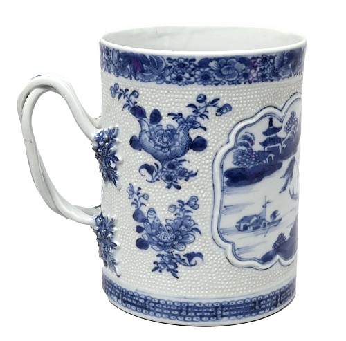 Chinese Export Porcelain River Scenes in Cobalt: An 18th-Century Chinese Export Porcelain Tankard, 1775 $875