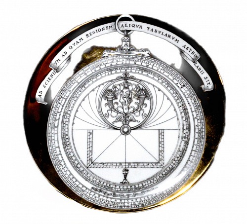 Piero Fornasetti Vintage Piero Fornasetti Porcelain Astrolabe Large Plate, #11, Early 1970's SOLD &bull;