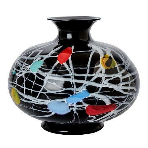 Inventory: Versace & Archimede Seguso, Versace & Archimede Seguso Murano Blown Glass Footed Vase, 1990, $3,000