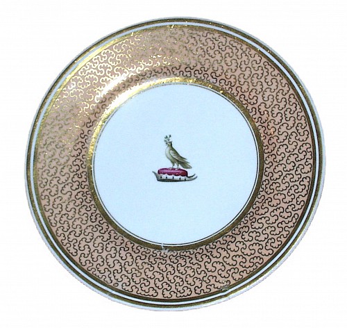 Inventory:  Flight, Barr & Barr Factory, Flight, Barr & Barr Worcester Porcelain Armorial Plate, Crest of the Pullar Family, Circa 1830, $600