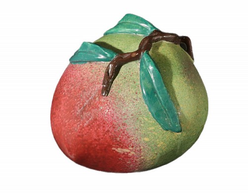 Inventory:  Chinese Export Porcelain, Chinese Export Trompe L'oeil Porcelain Model of a Peach, 1850-70, $1,250