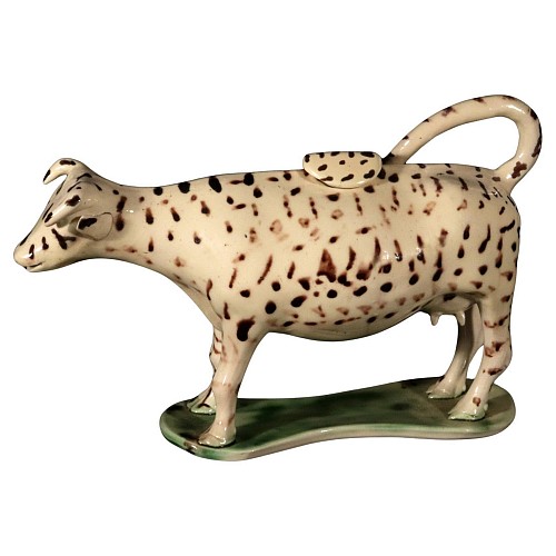 Creamware Pottery 18th-century English Creamware Cow Creamer, 1775 $1,500