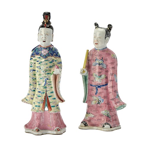 Inventory:  Chinese Export Porcelain, 18th-century Chinese Export Porcelain Figures of Two Immortals, 1765, SOLD &bull;