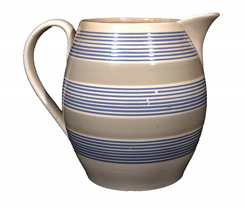 Inventory:  Mocha, Mocha Slip decorated Large Banded English Jug, 1800-20, $2,250
