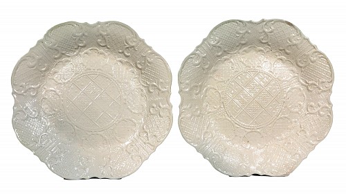 Salt Glazed Stoneware English Staffordshire Salt-glaze Stoneware Pair of Dishes, 1755-60 $750