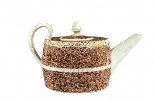 Inventory:  Pearlware, Staffordshire Pearlware Pottery Surface Agate Teapot with Acorn Finial, 1795, SOLD &bull;