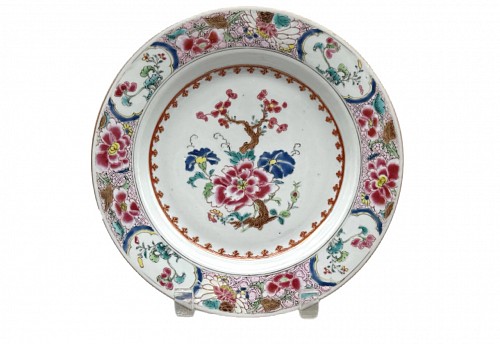 Chinese Export Porcelain 18th Century Chinese Export Famille Rose Porcelain Plates, 1730-50