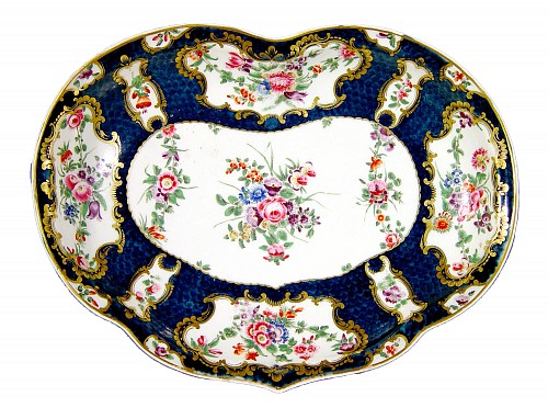 First Period Worcester Porcelain First Period Worcester Porcelain Botanical Blue Scale Kidney-Shaped Dish, Circa 1770 $2,850