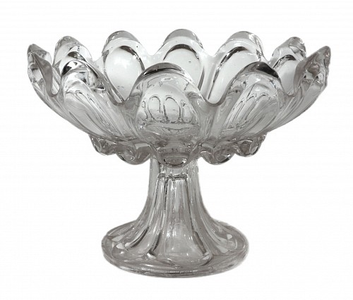 American Glass Pressed Flint Glass Lobed Compote, Attributed to the Boston & Sandwich Glass Company, 1860 $450