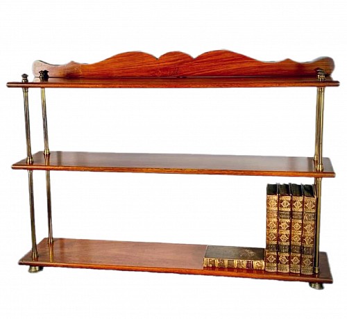 British Furniture Antique Teak and Brass Campaign Bookshelves, Army & Navy Store, 1885 $3,000