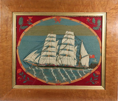 Sailor's Woolwork British Sailor&acirc;s Woolwork of a Merchant Barque, 1870 $5,500
