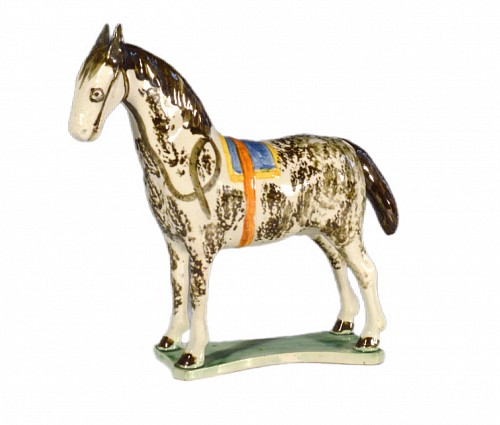 Pearlware Newcastle Prattware Pottery Model of a Horse, Attributed to St. Anthony&acirc;s Pottery, Newcastle upon Tyne, 1800-20 $4,250