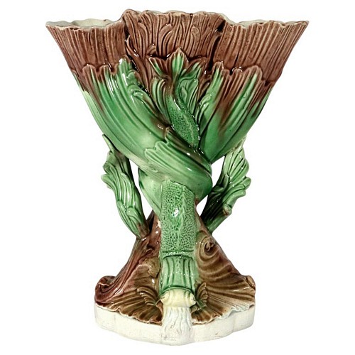 Inventory:  Pearlware, Ralph Wood Pearlware Dolphin Flower Vase, Burslem, Staffordshire, 1783-90, $1,500