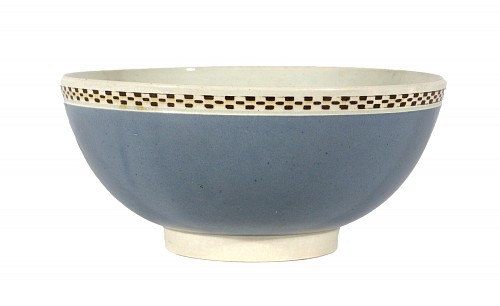 Pearlware Pearlware Light Blue Slip Covered Slop Bowl, probably Staffordshire or Yorkshire, circa 1790, 1790 $750