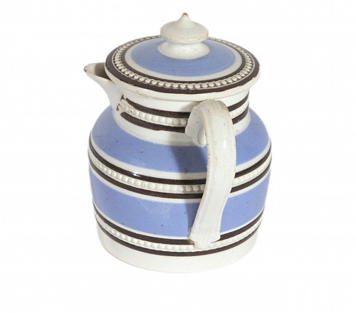 Pearlware English Pearlware Blue-Ground Cream Jug and Cover: Staffordshire or Yorkshire, 1790 $650