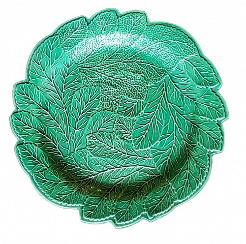 Inventory:  Pearlware, English Pottery Green-glazed Leaf Plate, Brameld, Yorkshire, 1820-35, $375