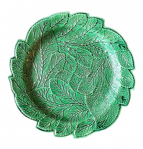 Inventory:  Pearlware, English Pottery Green-glazed Leaf Plate, Brameld, Yorkshire, Circa 1820, $375
