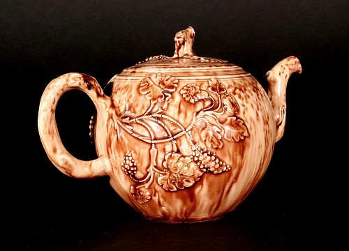 Inventory:  Creamware Pottery, 18th Century Whieldon-type Large Tortoise-shell Creamware Teapot and Cover, 1765, $2,500