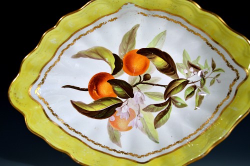 Derby Factory Derby Porcelain Yellow-Ground Botanical Dish, "Orange Tree", Pattern 216, Circa 1795 $1,250