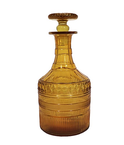 British Glass Rare English Amber Glass Straight-Sided Decanter and Stopper, 1820-30 $1,950