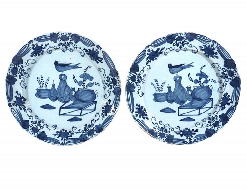 Dutch Delft Dutch Delft Large Chinoiserie Blue and White Chargers, 1765 $3,800